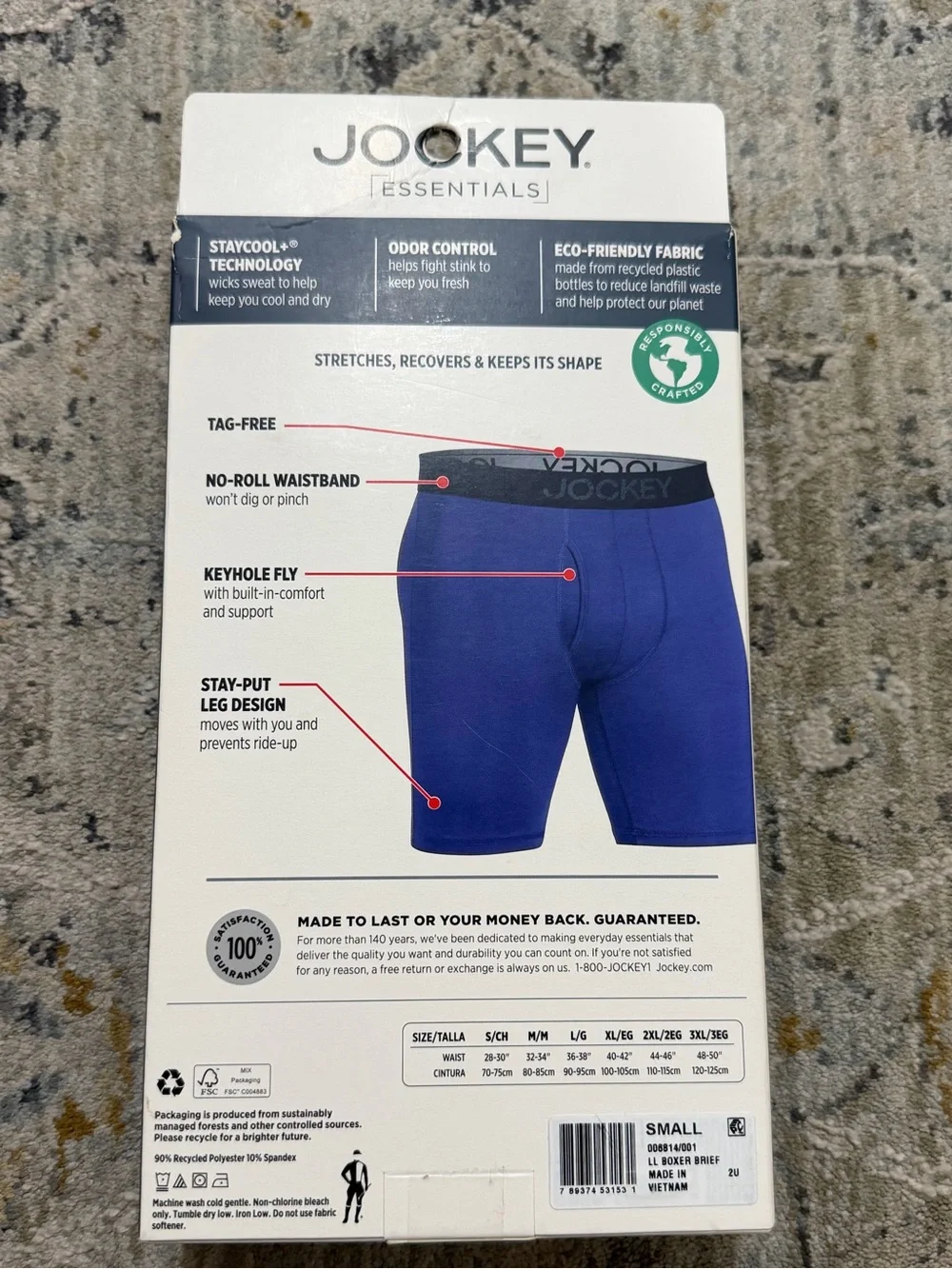 Underwear Jockey Microfiber Stretch Boxer Briefs Size s